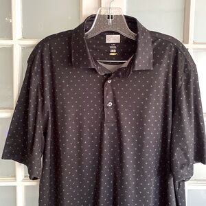 Mens Greg Norman Play Dry Golf Performance Polo Size Large Black Grey Shark Logo